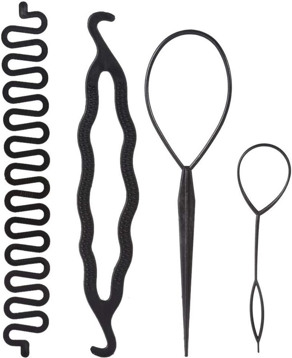 Professionele Haarvlecht Gereedschappen voor Vrouwen - 4 Soorten DIY Accessoires voor Haarontwerpen en Weven