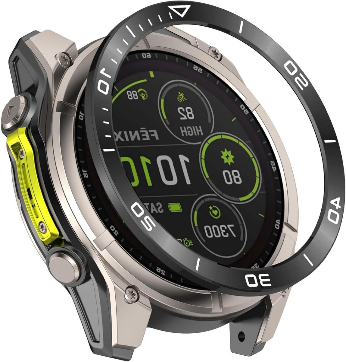 Beschermring Smartwatch - Bezel Ring Styling - Horloge Beschermen - Aluminiumlegering Metaal - 47 mm - Zwart Wit