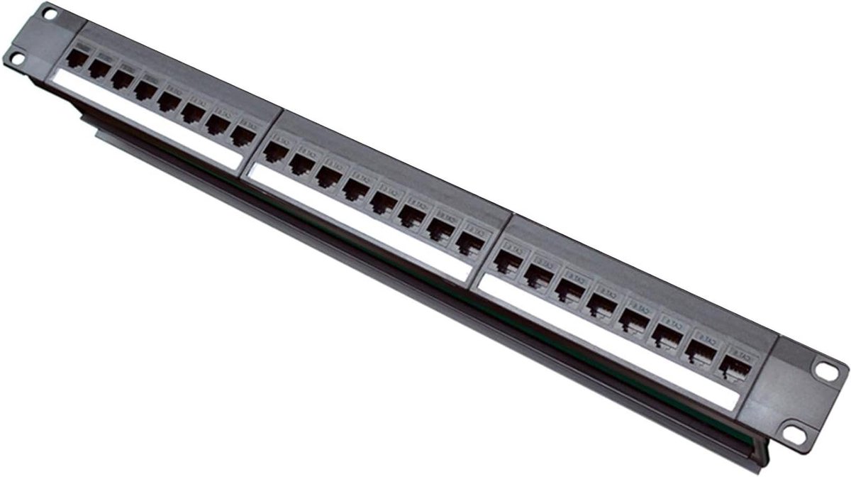 Patchpaneel 24 Poorts - Netwerkpaneel RJ45 - Netwerk Organisatie - CAT6 Niet Afgeschermd - 19 Inch 1U - Zwart
