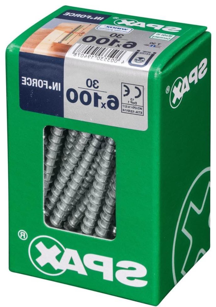 Houtschroeven - Schroeven voor hout - Houtverbindingen maken - Verzonken kop - 6 x 100 mm - Wirox