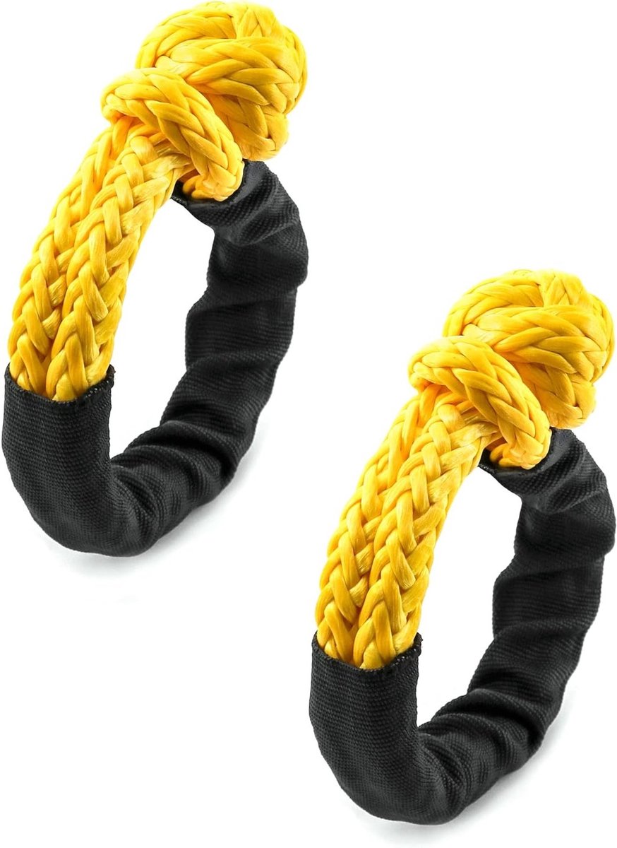 12mm x 50cm Soft Bracket met Sterke Carabiner Haak, 14T Breeksterkte Herstel Touw met Beschermende Riem, 2 Stuks voor Outdoor en Avontuur