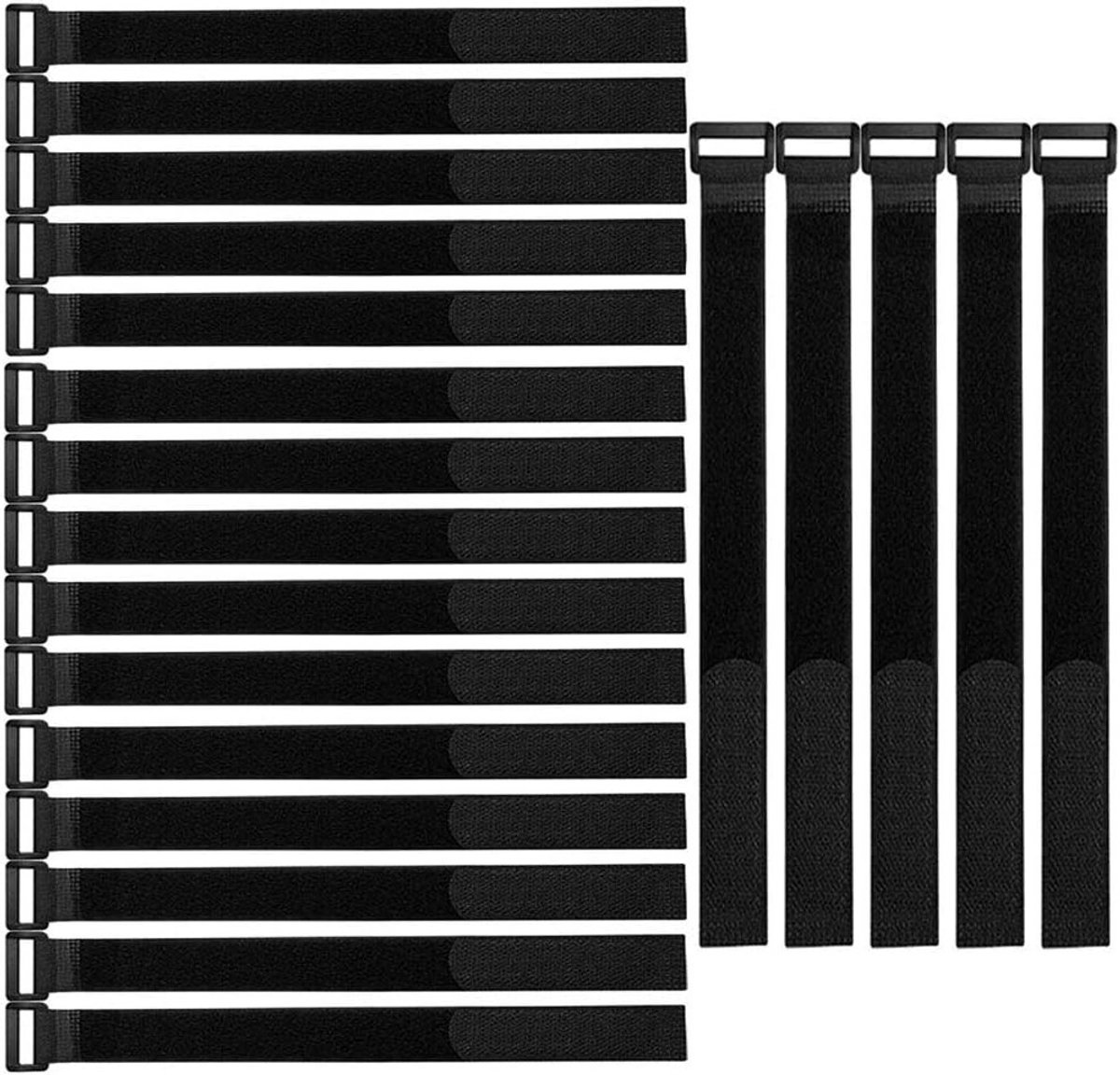 20 Stuks Herbruikbare Nylon Kabelbinders van 30 x 2 cm, Verstelbare Kabelstraps voor Organisatie en Beveiliging