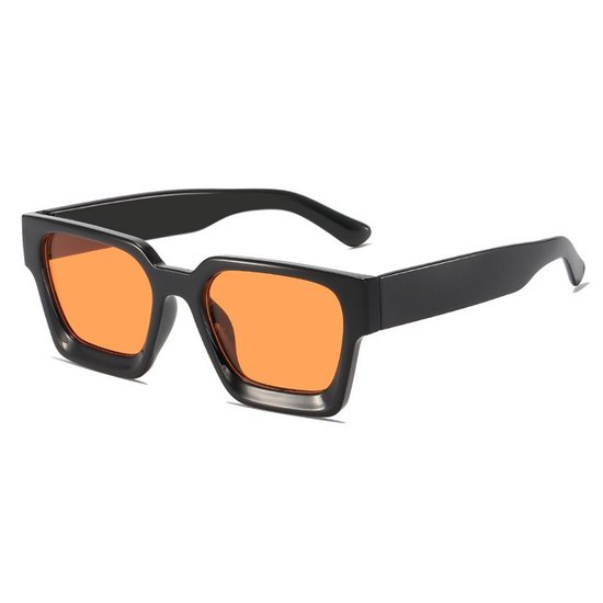 zonnebrillen – zonnebril - koningsdag bril - Koningsdag - Zwart montuur met oranje glazen – Unisex – Feestelijke zonnebrillen – Koningsdag-zonnebrillen – Modieuze zonnebrillen