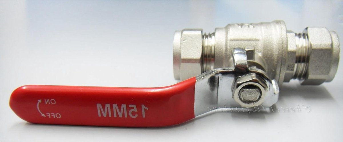 Kogelkraan - Kogelklep - Verwarming Installatie - Volledige Bore - 15MM - Rood