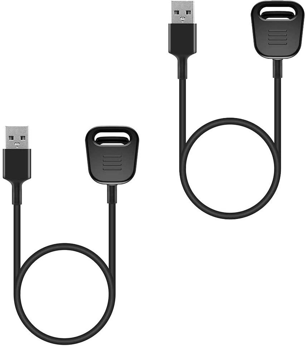 Oplaadkabel Set - Vervangende Adapter - Fitness Tracker - Dubbel Pack - USB Connectie - Zwart