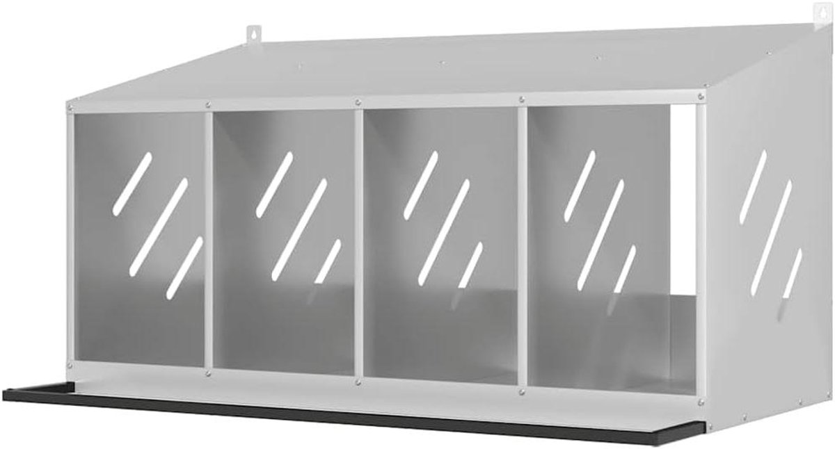 Kippen Nestkast - Legboxen Set - Eieren Leggen - Gegalvaniseerd Metaal - 1065 cm Breed - Zilver