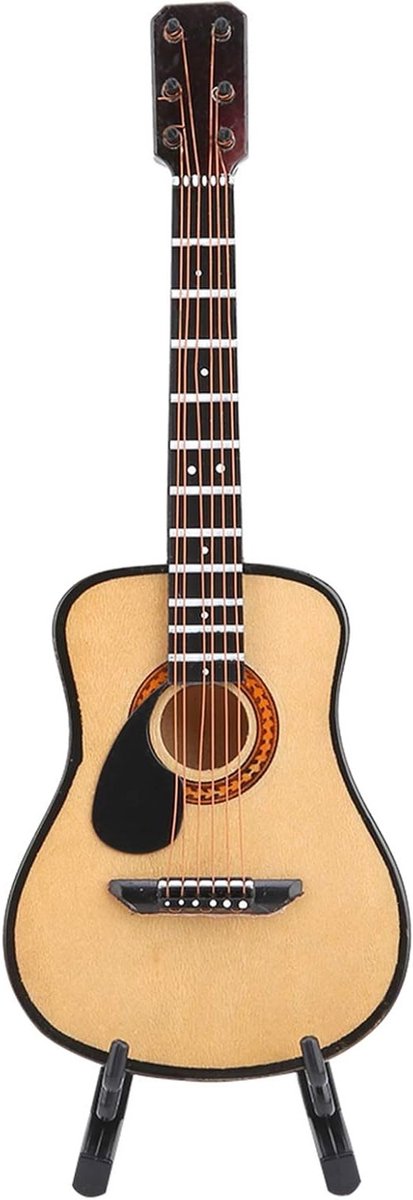 Miniatuur Houten Gitaar Model met Stand - Perfecte Decoratie voor Thuis en Kantoor, Ideaal als Cadeau voor Verjaardagen en Feestdagen