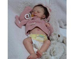 Babypop Siliconen - Reborn pop Levensecht - Kinderspel - Anatomisch correct - 45 cm - Roze outfit