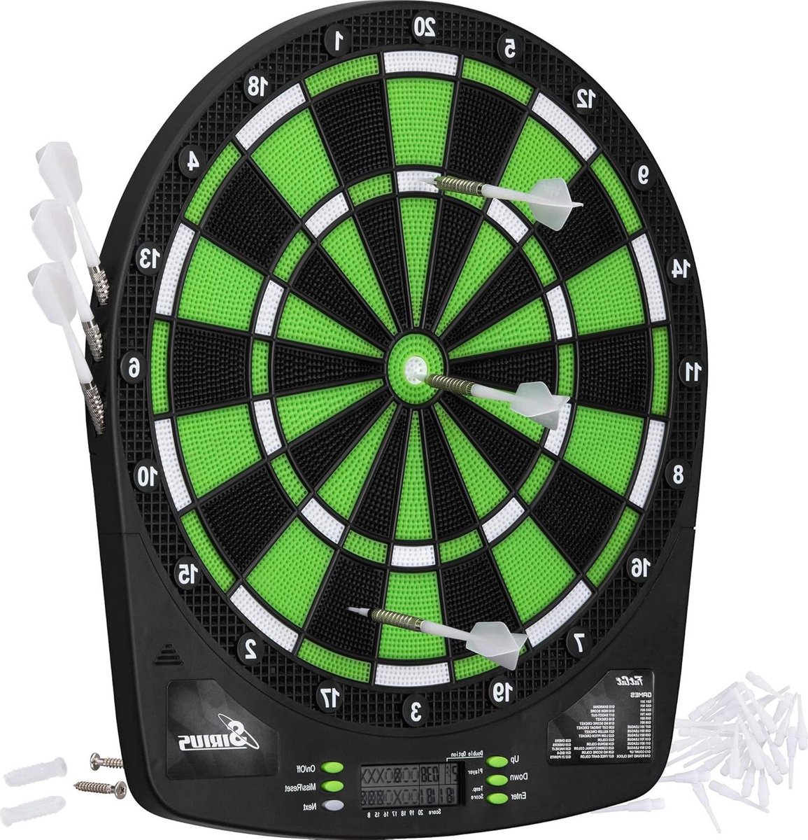 Elektronisch Dartbord - Dartspel Dartbord - Darten Thuis - Compact Target - 135 inch - Zwart Groen
