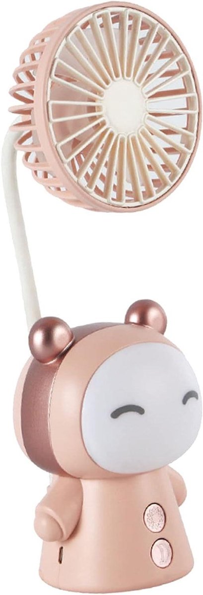 Mini Handventilator - Draagbare Ventilator - Persoonlijke Koeling - 3 Snelheden - 16D x 14W x 9H cm - Roze