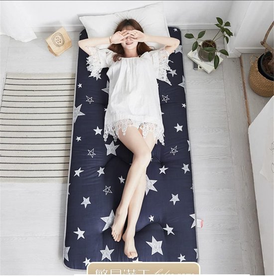 Vloermat Opvouwbaar - Futon Matras Student - Comfortabel Slapen - Huidvriendelijke Stof - 180 x 200 cm - Geel — afbeelding 2