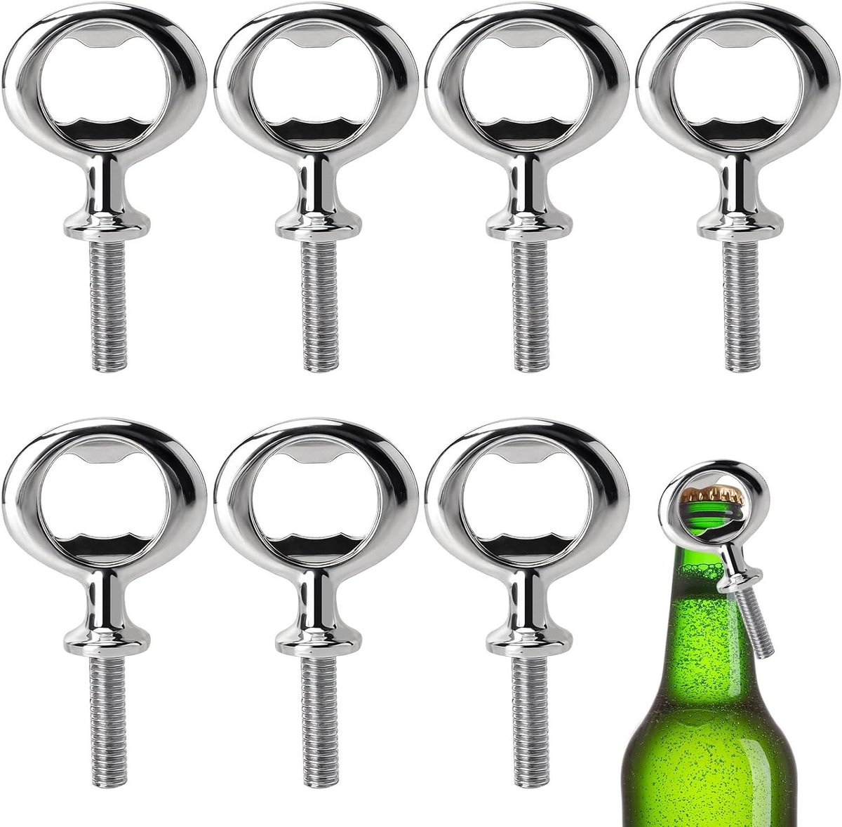 Flessenopeners Set - Bier openers - Drankjes Openen - Roestvrij Staal - 4 Stuks - Zilverkleurig