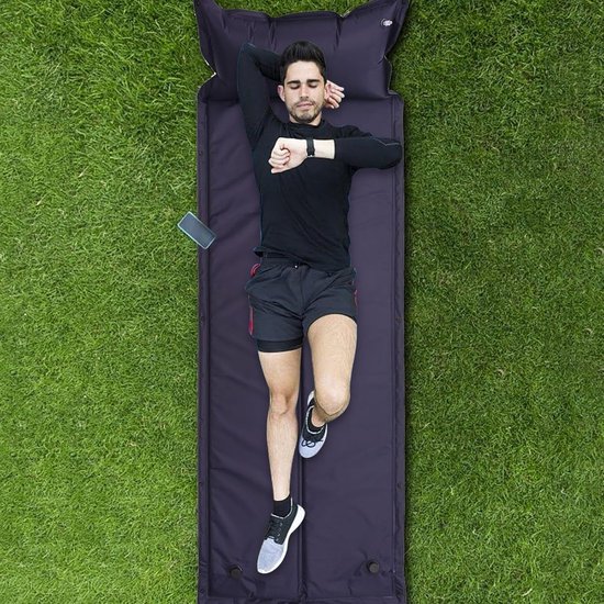 Camping Slaapmat - Luchtmatras Vloermat - Comfortabel Slapen - Ergonomisch Neksteun - 183 x 60 cm - Donkerblauw van Camping — afbeelding 4