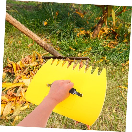 Handbladharken Set - Bladgrijpers - Tuin Opruimen - Gekarteld Tandenontwerp - 27x27x3 cm - Geel — afbeelding 3