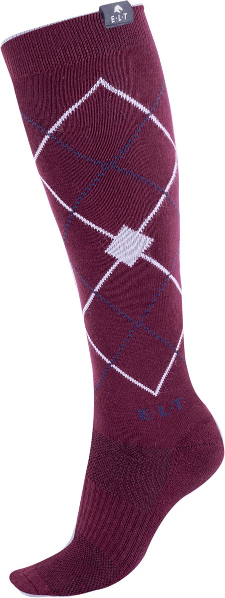 Argyle Paardrijsokken fluweelrood 43-46