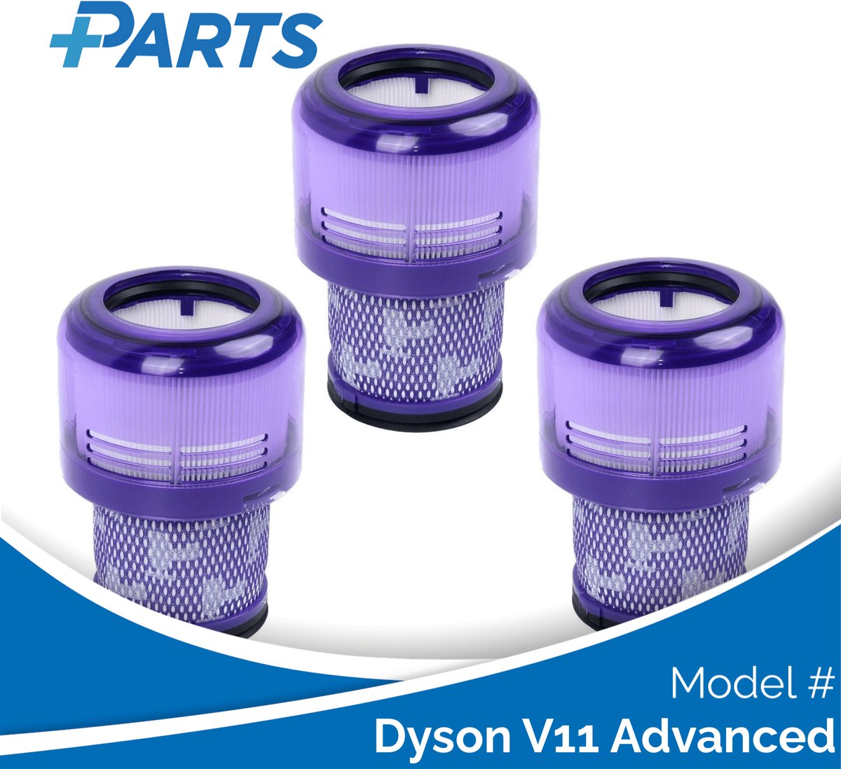 Dyson V11 Advanced Filters (3 Stuks, Plus.Parts® alternatief voor 970013-02)