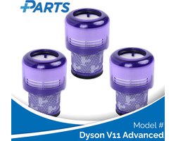 Dyson V11 Advanced Filters (3 Stuks, Plus.Parts® alternatief voor 970013-02)