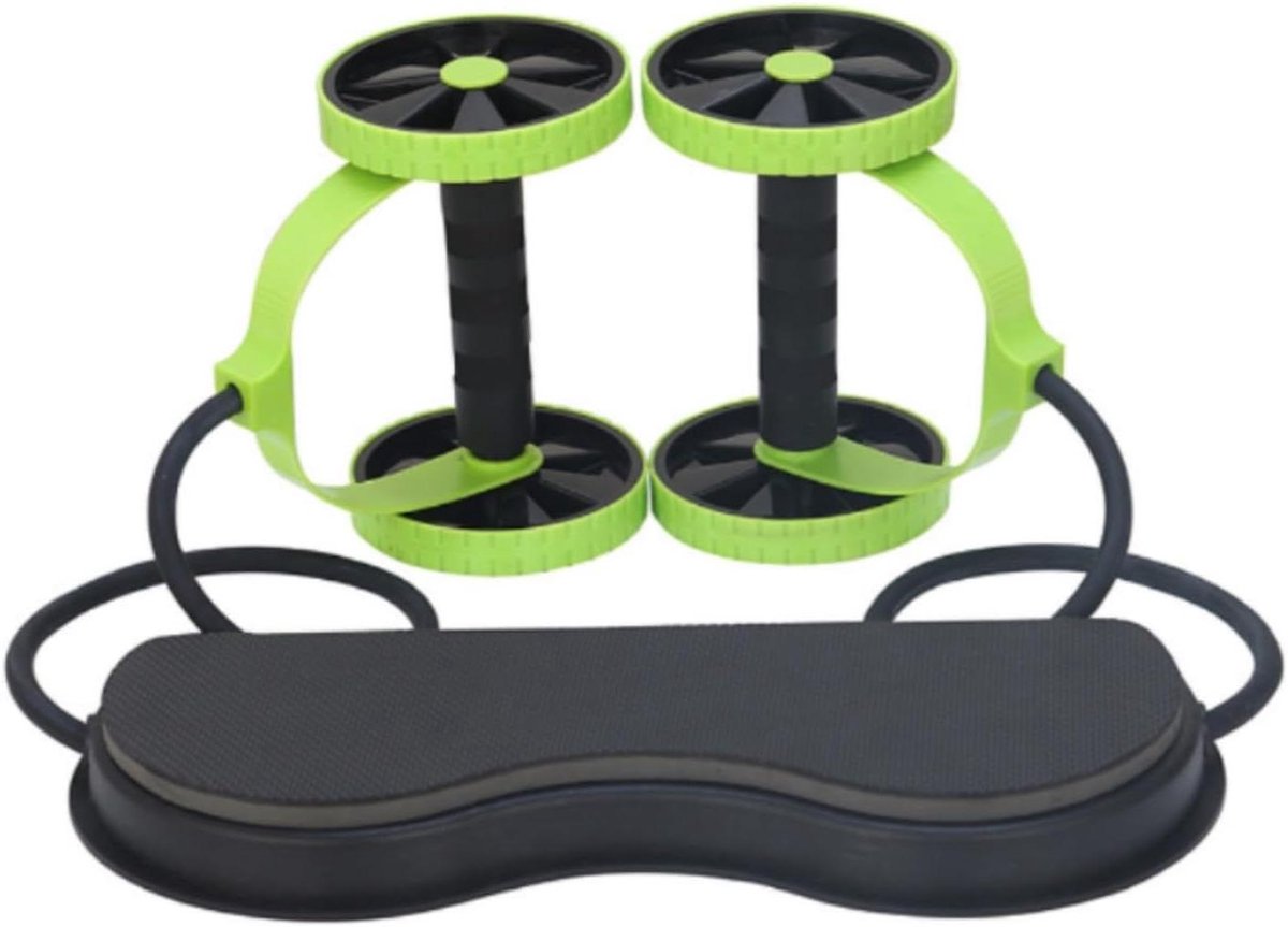 Buikspierroller - Ab Roller Wiel - Core Training - Verstelbare Sterkte - 40 x 145 cm - Groen