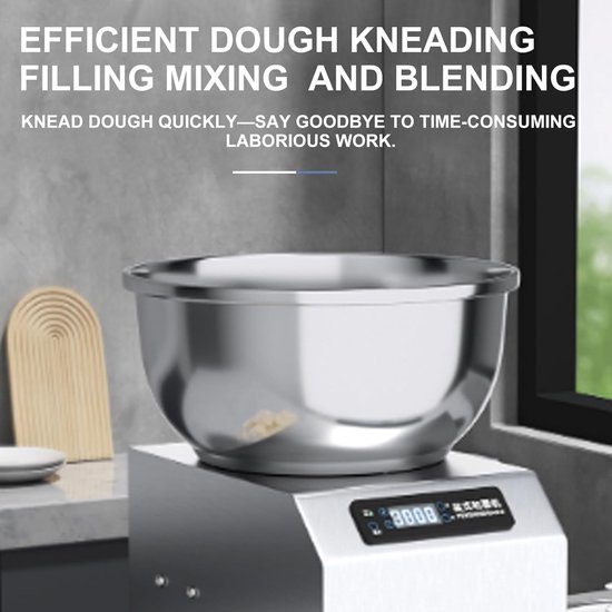 Deegmixer - Kneedmachine Spiraalmixer - Brood Bakken - Dubbele Rotatie Technologie - 5 kg - Zilver — afbeelding 2