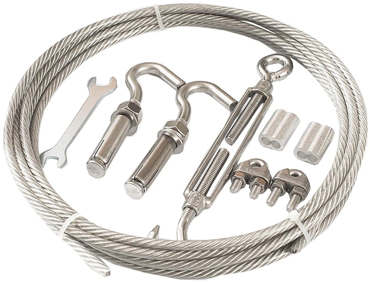 Roestvrijstalen Kabel - Waslijn Draad - Buiten Ophangen - PVC Coating - 50 meter - Zilver