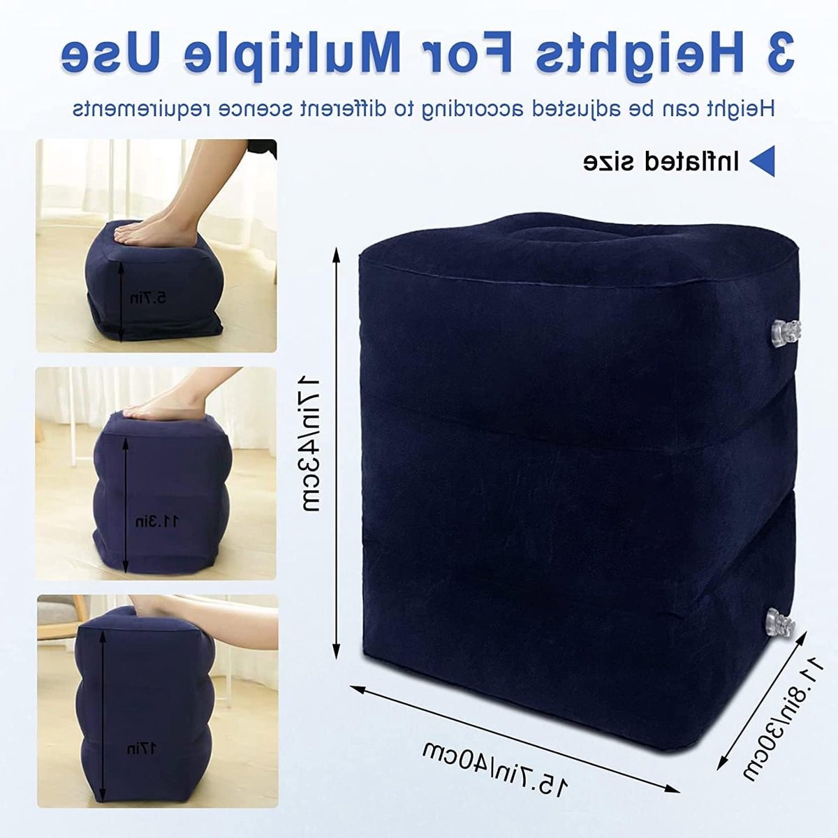 Opblaasbare Voetsteun voor Kinderen, 2 Stuks Reisaccessoire, Ideaal voor Slapen in Vliegtuig, Thuis en Op Kantoor, Comfortabel en Lichtgewicht