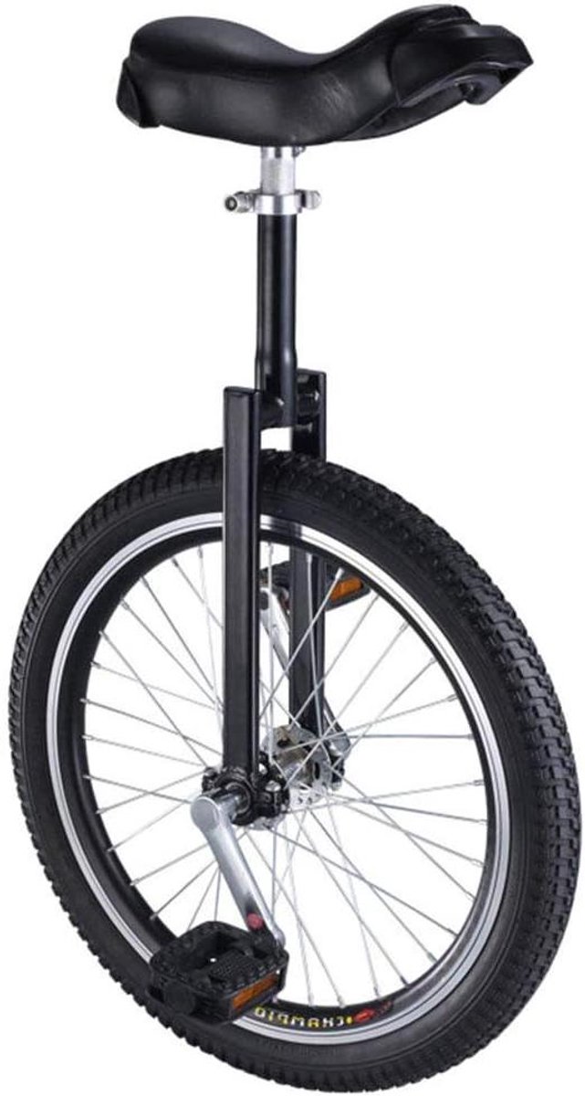 Eenwieler voor volwassenen - Balans fiets - Kracht ontwikkelen - Verstelbaar zadel - 16 inch wiel - Zwart