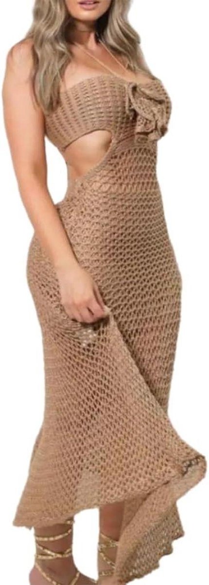 Gehaakte Strandjurk - Halterjurk Cover-up - Zomerse Outfits - Volledige Lengte - One Size - Meerdere Kleuren