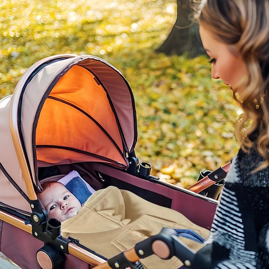 Draagzakhoes met capuchon - Baby winterdeken - Buiten beschermen - Vlekbestendig en zacht - 35 x 25 x 5 cm — afbeelding 4