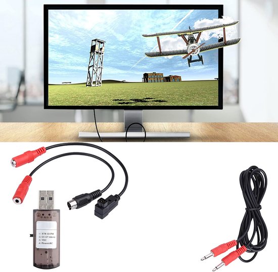 RC USB Simulator - Vliegsimulator Controller - Vliegtuig Training - 22 in 1 Functies — afbeelding 3