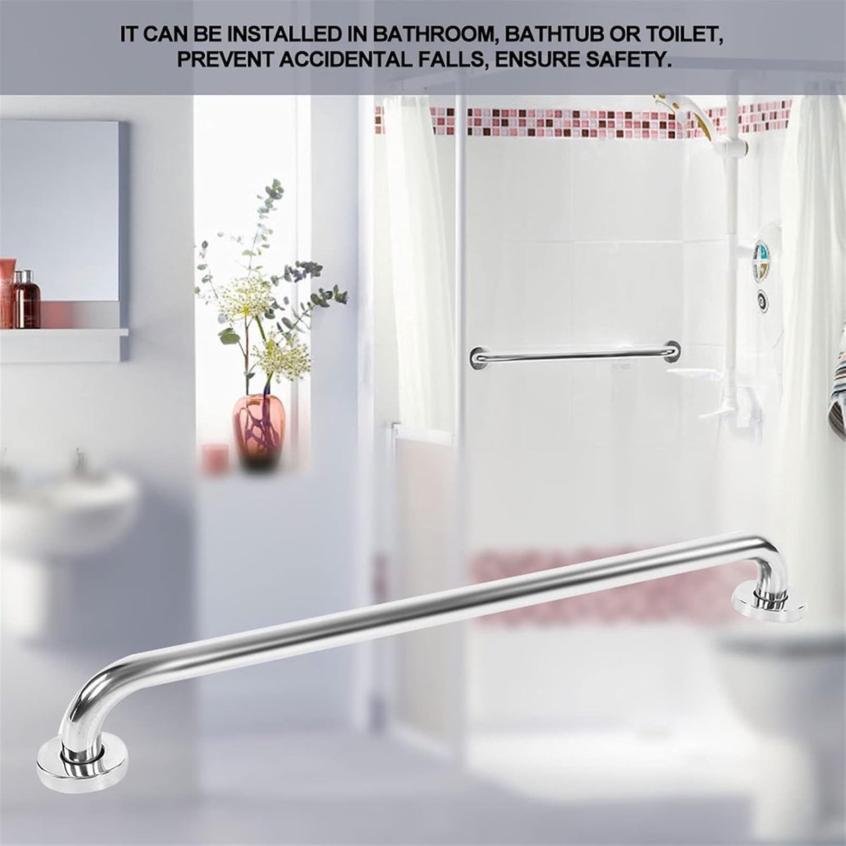 Roestvrijstalen Handgreep - Badbeugel Wandbeugel - Veiligheid in Huis - Antislip Ontwerp - 60 cm - Zilver