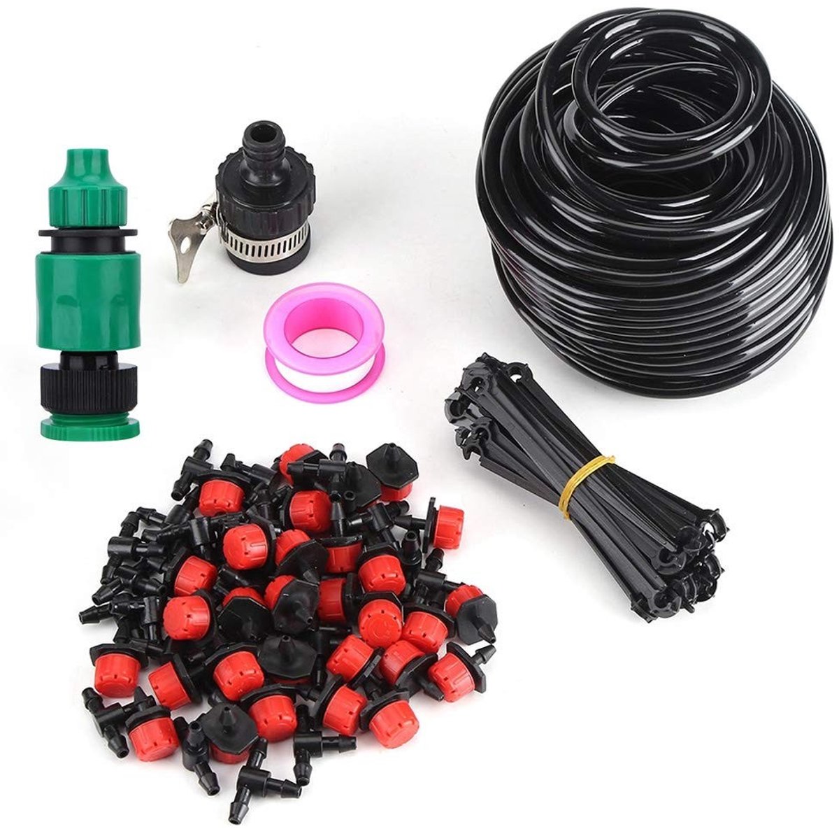Dailygoody - Tuin Irrigatiesysteem - Drip Irrigatie Kit - Automatische Irrigatie - 25 meter - Tuinieren - Waterbesparing - Geschikt voor Planten