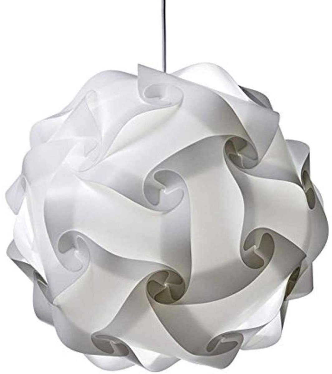 Dailygoody - Puzzel lampenkap - Flexibele kroonluchters - Draagbaar - Wit - DIY plafondlamp afdekking - Geschikt voor diverse interieurstijlen -