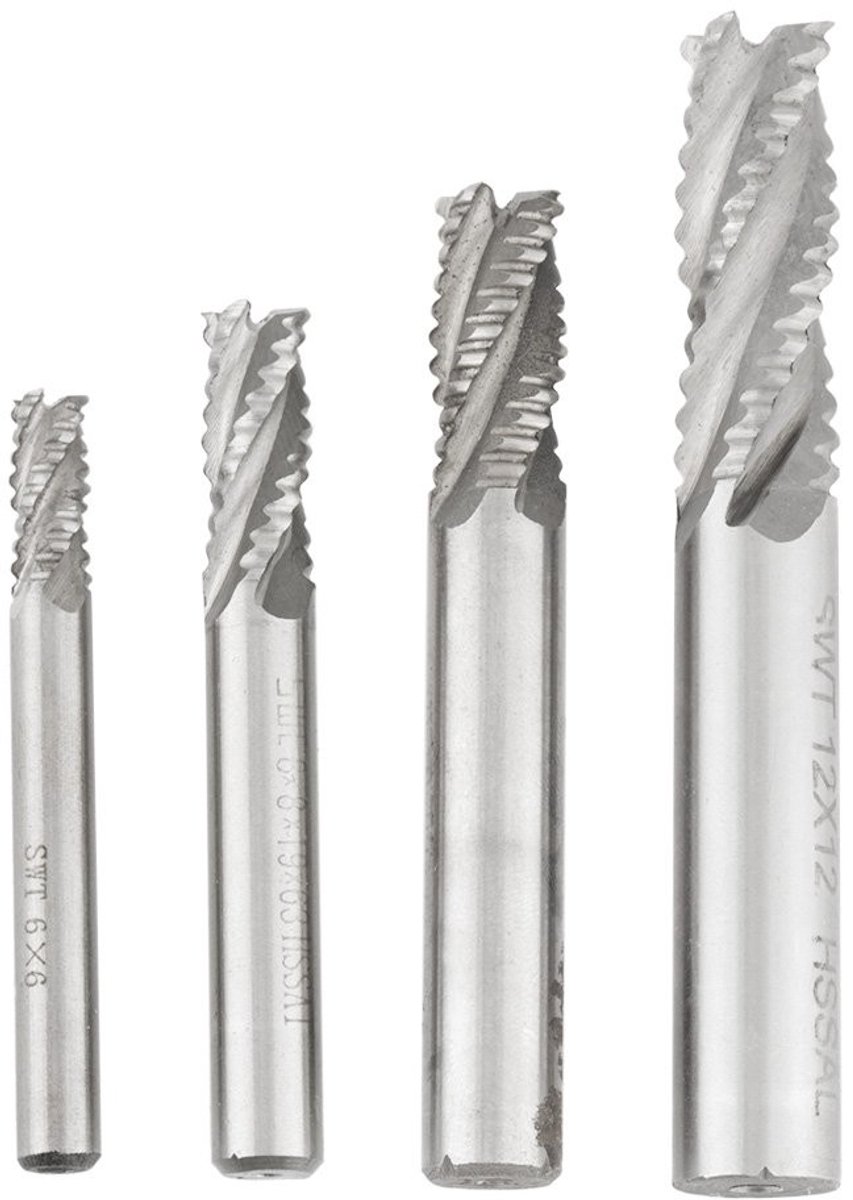 Dailygoody - Gekke Verkoop - 4-delige snijders - Hoogwaardige HSS-voorfrezen - Geschikt voor CNC-frezen - Efficiënte snijprestaties - Voor M6 M8 M10 M12