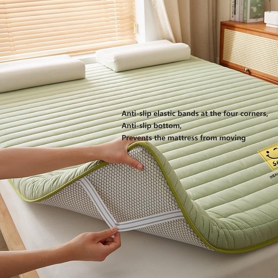 Opvouwbare Vloermatras - Draagbare Futon Mat - Comfortabel Slapen - Gelijkmatige Gewichtverdeling - 190x90x8cm - Groen — afbeelding 4