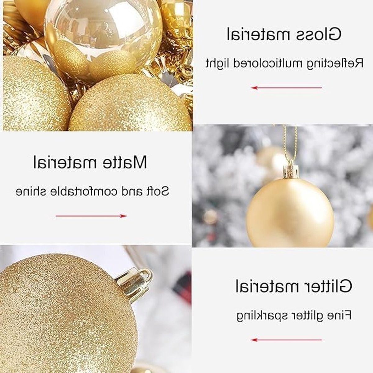 Kerstballen in Goud - Matt en Glitterend - Kleine Decoraties voor Buitengebruik - 24 Stuks - Perfect voor Kerstboomversiering (3cm)