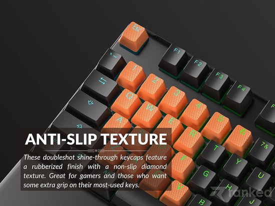 Translucent Rubber Keycaps - Grip Keycaps Set - Gaming Performance Verbeteren - Non-slip Diamond Texture - 23 Keys - Orange — afbeelding 5