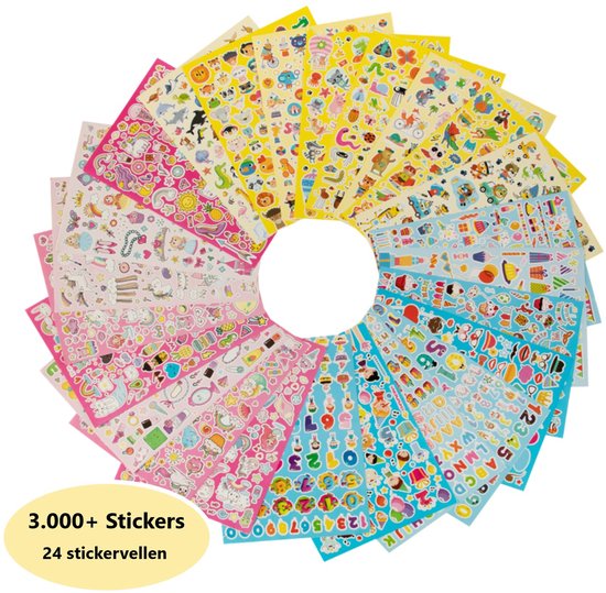 Stickerboek voor Kinderen 3pcs - Stickers Kinderen Knutselen - Stickers Meisjes - Creatief met Stickers Kids - Geschikt als beloningsstickers