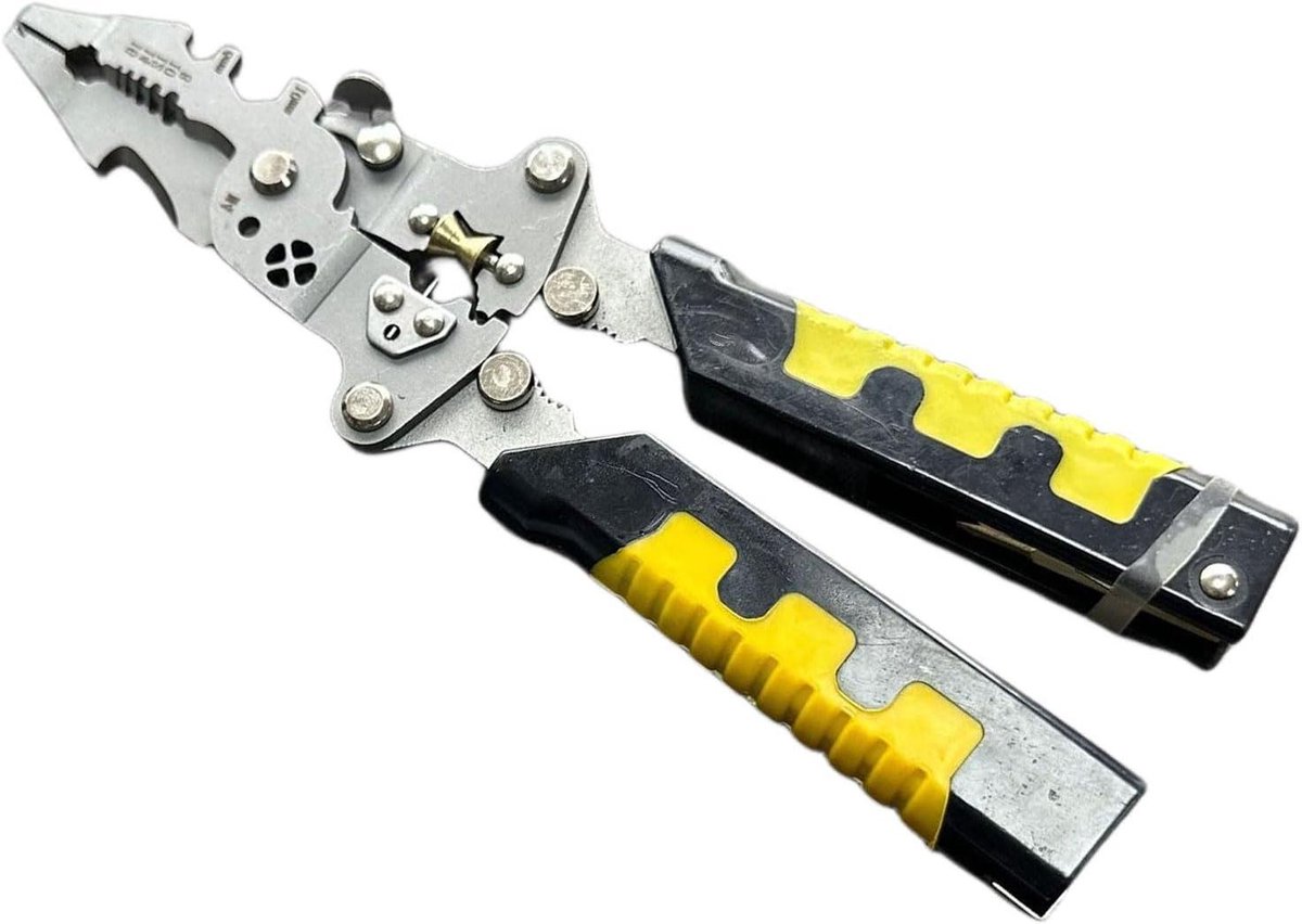 Elektricien Tang - Multifunctioneel Gereedschap - Stroom Draden Bewerken - Geïntegreerde Spanningsdetector - 22 cm - Geel