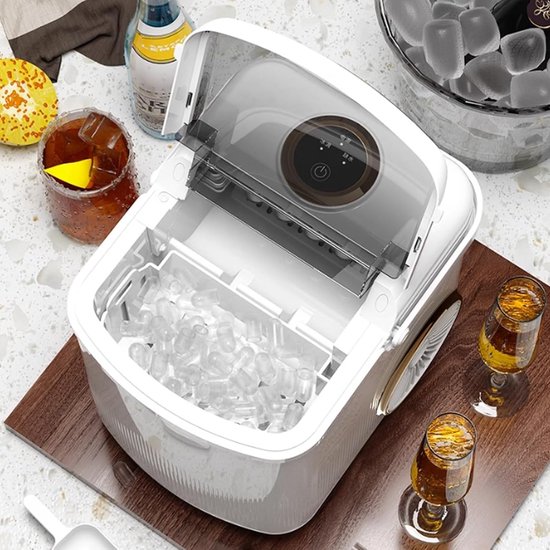 IJsblokjesmachine - Mini ijsmaker - Drankjes Koelen - Snelle ijsproductie - 15 kg per dag - Zilver — afbeelding 3