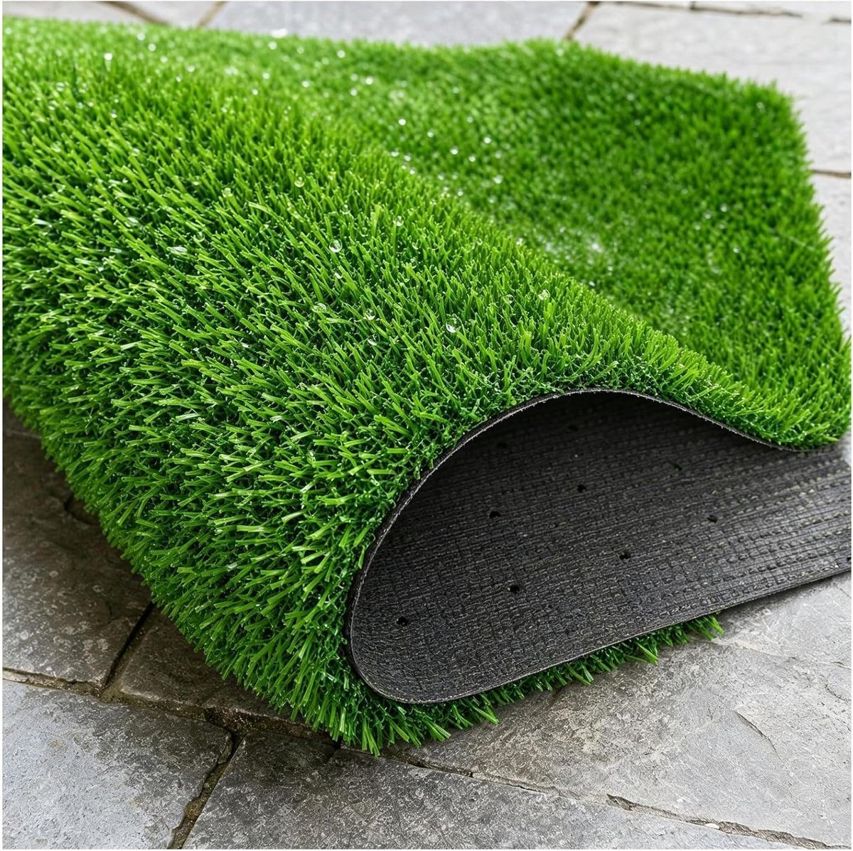 Kunstgazon Tapijt - Synthetisch gras - Tuindecoratie Buiten - Onderhoudsarm Huisdiervriendelijk - 155 x 20 cm - Groen