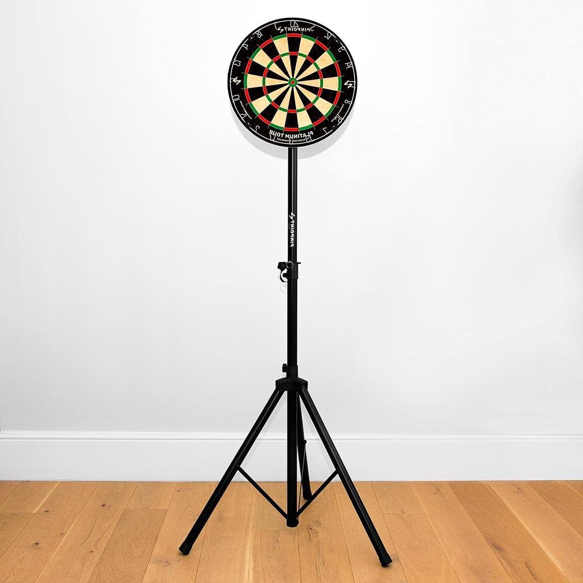 Dartbord Standaard - Vrijstaande Standaard - Darts Spelen - Verstelbare Hoogte - Max 200cm - Zwart