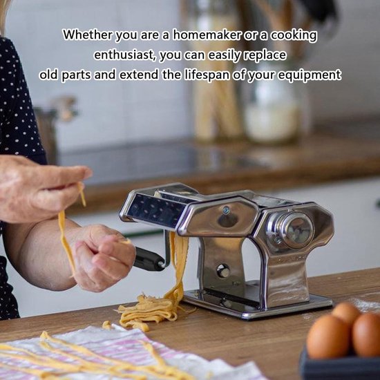 Pastamachine Handvat - Deegroller Hendel - Zelf Pasta Maken - Ergonomische Grip - 8 cm - Zilverkleurig van Pastamachine — afbeelding 4