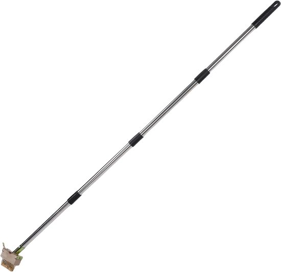 Onkruidverwijderaar Lange Handgreep - Onkruidtrekker Terras - Oprit Schoonmaken - 2-in-1 Borstel en Schraper - 1.5 meter - Zilver — afbeelding 4