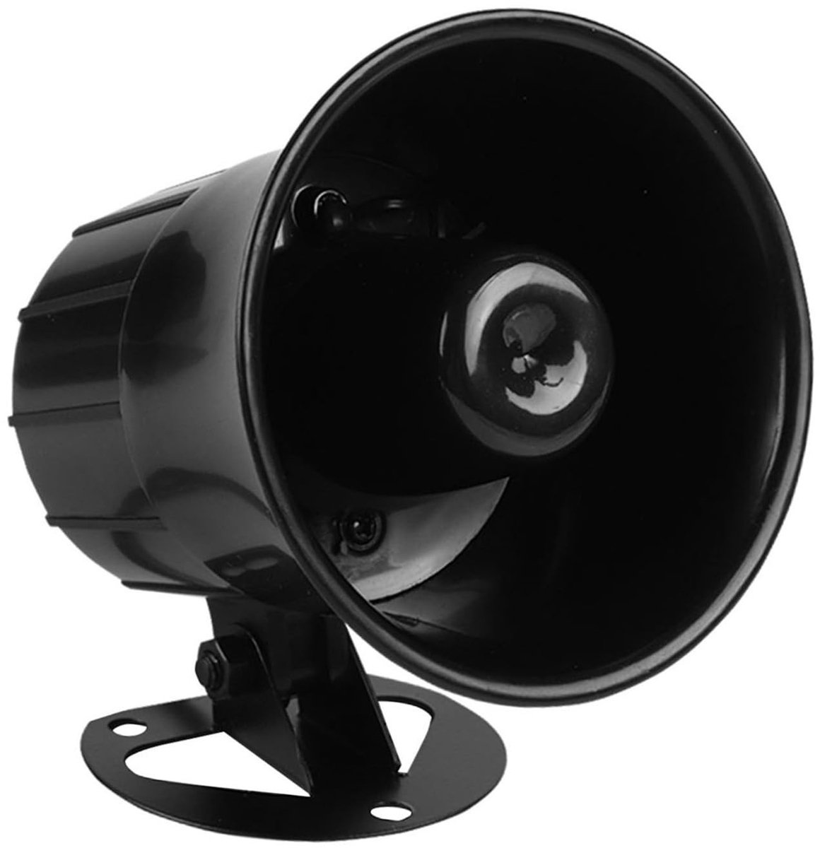Dailygoody - 12 Volt Sirene - Draad Luide Hoorn Alarm - Zwart - Buitenbeveiliging - Inbraakalarm - 115dB Geluidsniveau - Geschikt voor Outdoor