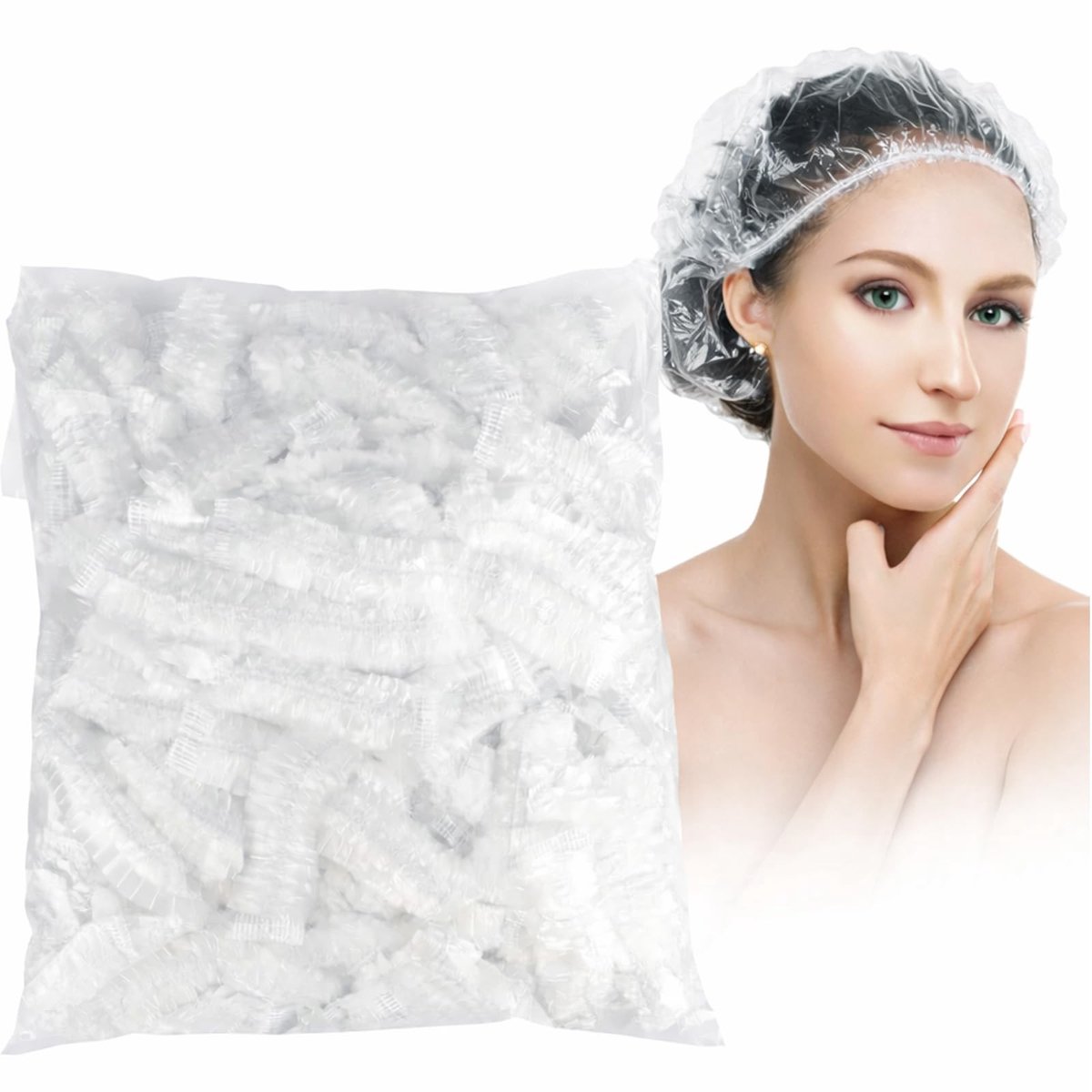 Dailygoody - Wegwerpdouchemutsen - Haarbescherming - 50 stuks - Doorzichtig - Douchemuts - Praktisch voor salon en reizen