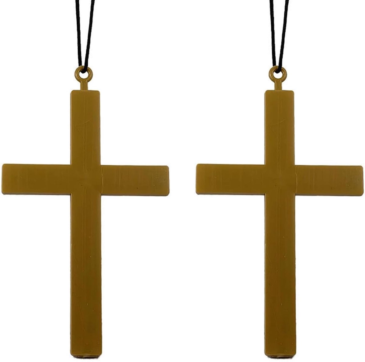 Halsketting met gouden kruis en koord - Perfecte accessoires voor kostuum, cosplay en Halloween feestjes
