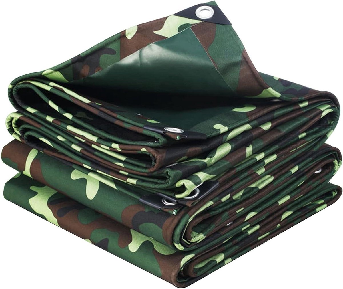 Camouflage Zeil - Waterdicht Dekzeil - Buiten Beschermen - Verdikt 0.45mm - 5x5m - Groen