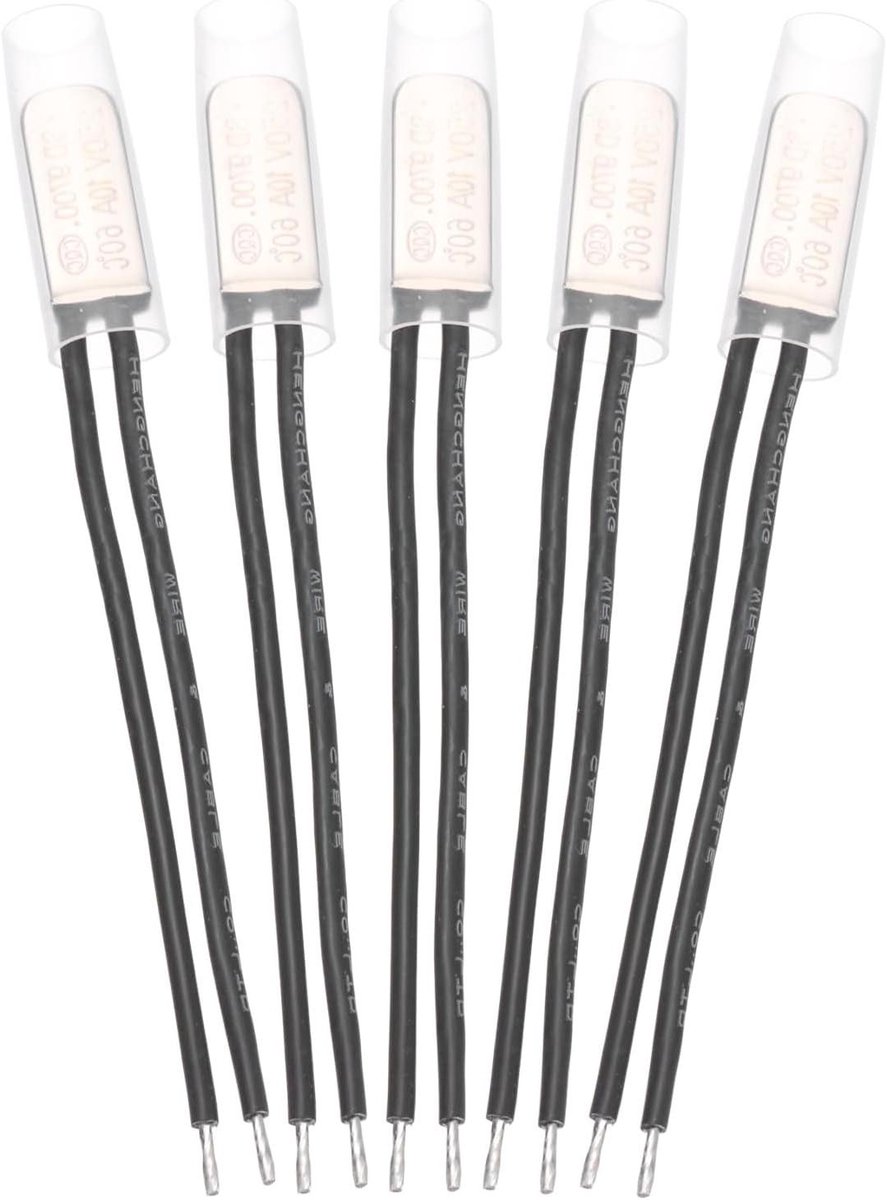 Thermoschakelaar - Temperatuurregelaar - Apparaatbeveiliging - Normaal Gesloten - 5 stuks - Metaal