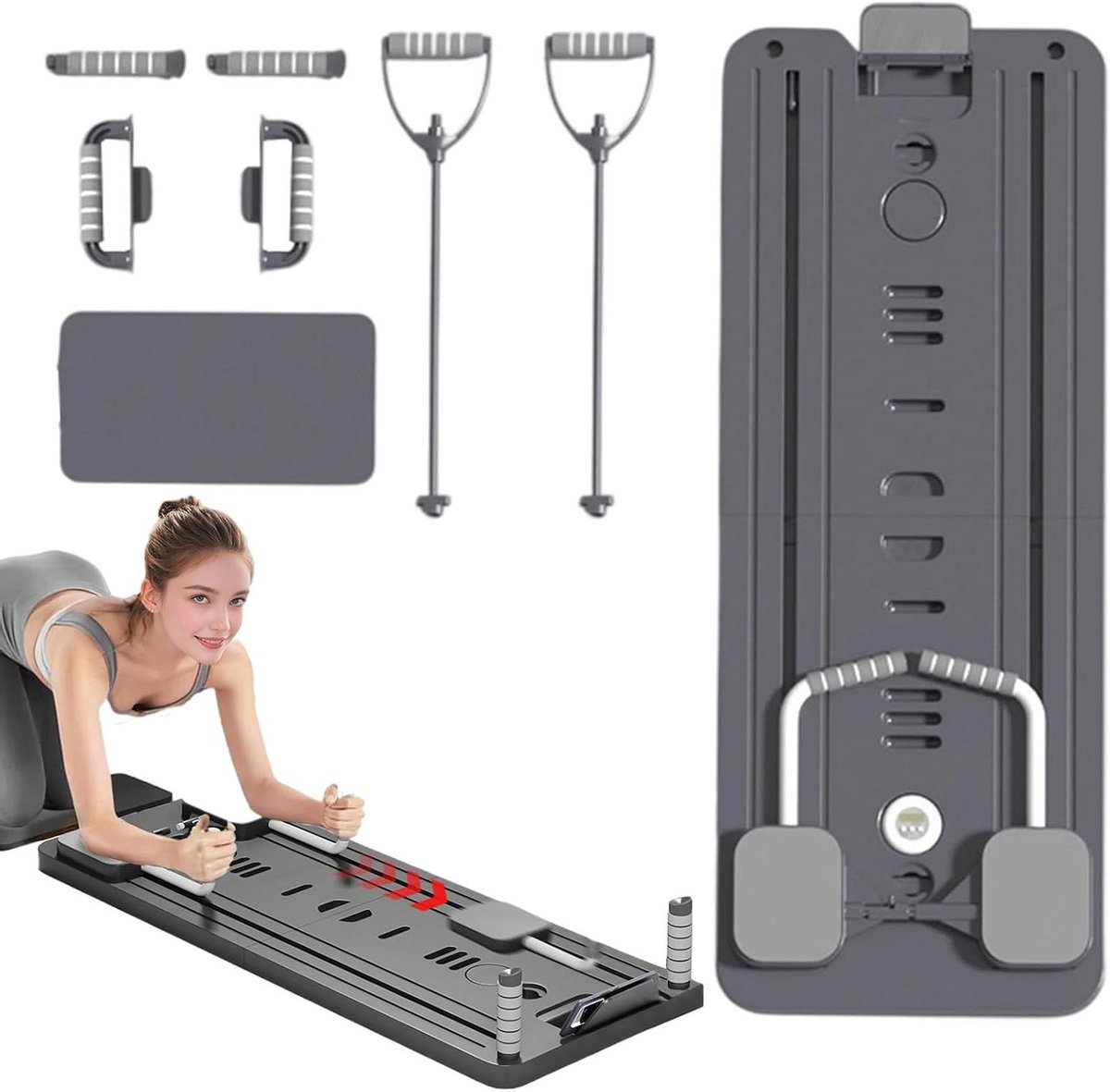 Vouwplooien Hervormers Set - Buiktraining Board - Thuis Gym Training - Automatisch Rebound Ontwerp - 4.8 kg - Zwart/Wit