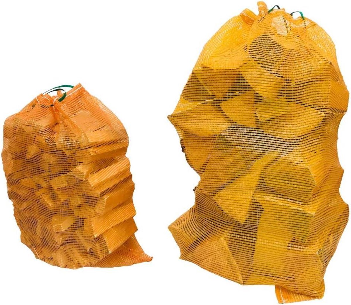 Mesh Log Zakken - Aanmaakzakken Groentetassen - Hout Opslag - Sterk Geweven Materiaal - 500 Stuks - Oranje